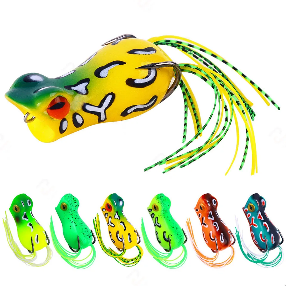 

2pcs Topwater Wobblers Fishing Lures Kit Soft Bait Frog Type Lures for Bass Saltwater Freshwater Fishing