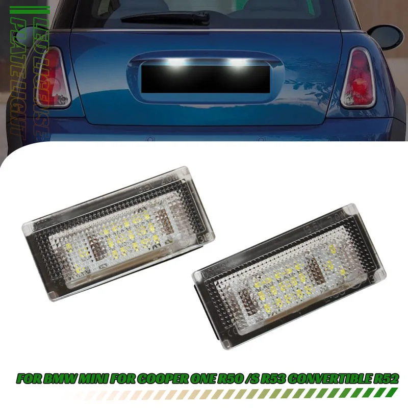 2 Sztuki Led Numer Oświetlenie Tablicy Rejestracyjnej Dla Bmw Mini Cooper R50 R52 R53 Pełna Dioda Led Światła Błąd Canbus Darmo