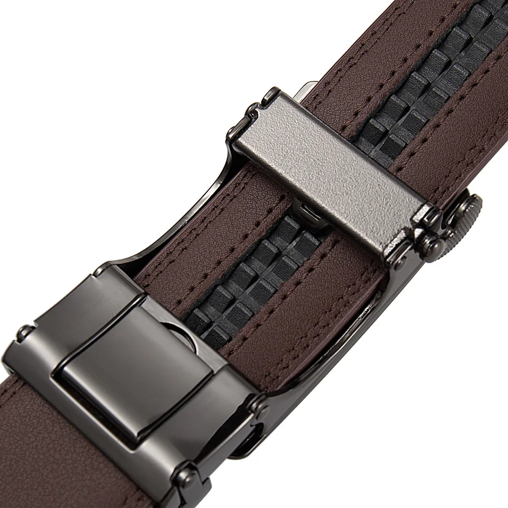 Automatic Leather Ratchet Belt for Men - Adjustable Fashion Designer Belt