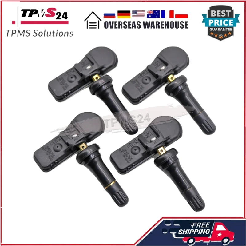 4x RDKS TPMS Reifendrucksensor Reifendruckkontrollsystem Metallventil Schwarz 529332y450