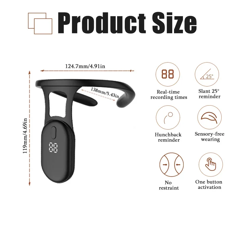 Updated Portable Electric Neck Instrument Ultrasonic Lymphatic Soothing Posture Correction, Neck Massage Cervical Body Shaping