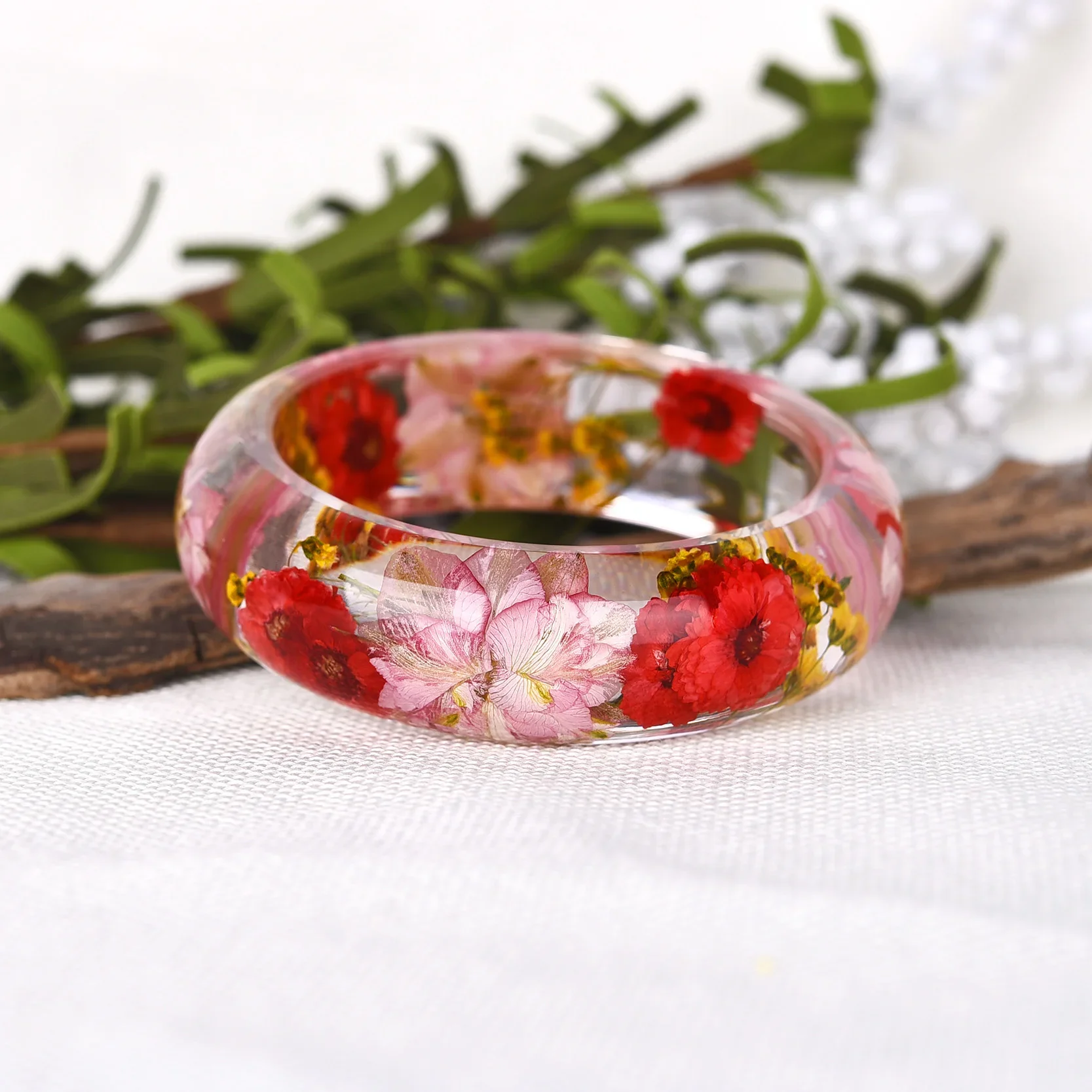 2019 New Dried Flower Resin Bracelet Bangle Real Flower Inside of Bangle Jewelry Best Gifts for Women and Friends 2