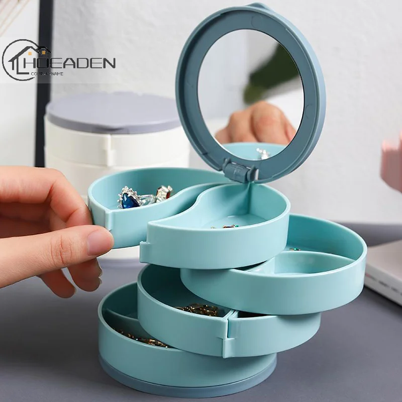 

Jewelry Stand Holder Display Tray Jewelry Storage Box Multilayer Rotating Plastic Stand Earring Ring Box Cosmetics