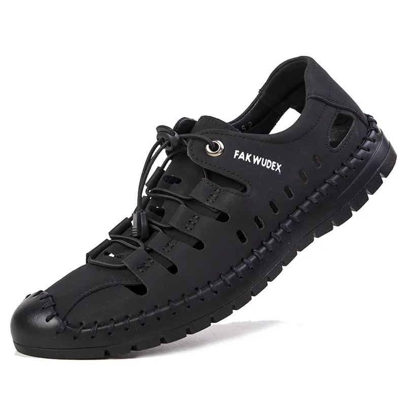 

Sandals Summer Men Cozy Hollow Non-slip Soft Cool Lighted Breathable All-match Classic Wearable Fashion Casual Leather Sandals