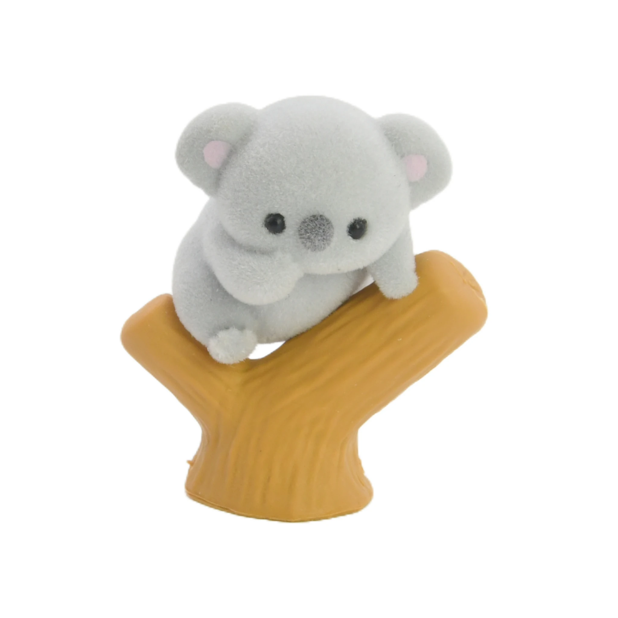 Yell Kapselspielzeug Niedliche Kawaii Flockige Graue Baby-Koala-Figur am Baum, Beinspreizend Sitzend, Blick auf Dich Richtend, Schlafende Tierfiguren – Detail 5