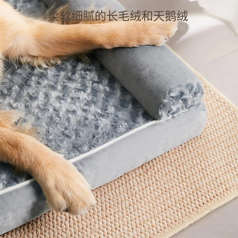 Popular pet supplies plush dog sofa comfortable and detachable dog bed universal medium and large pet nest F008 pet bed