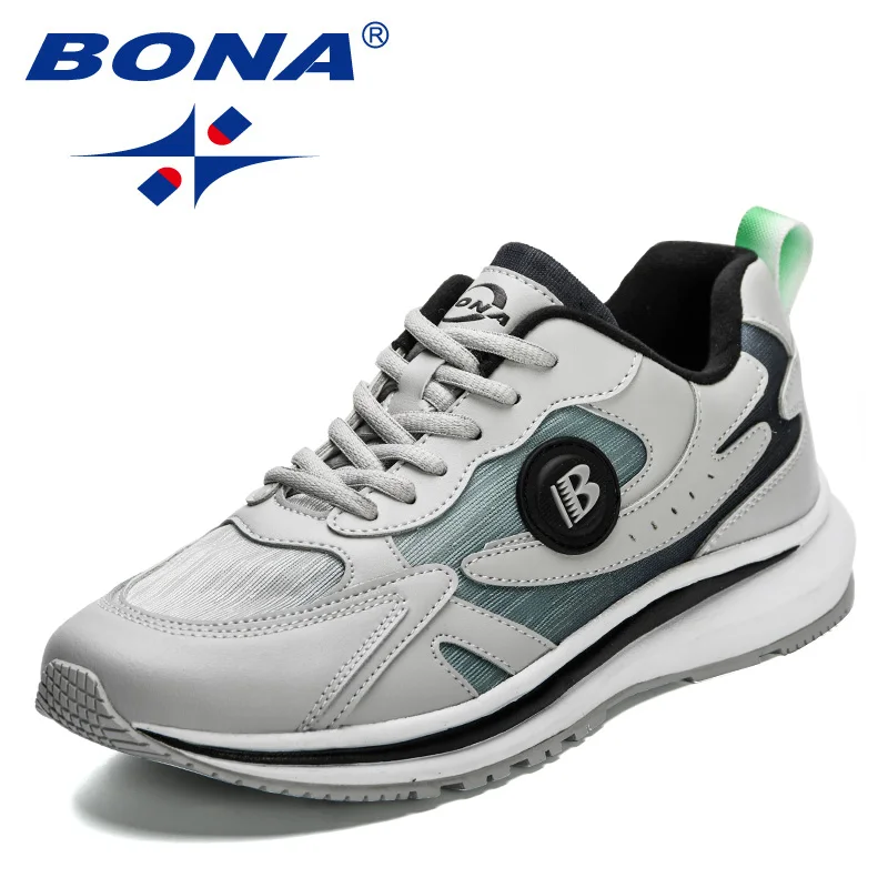 BONA 2023 New Designers Popular Sneakers Men Casual Shoes Light Classic Action Leather Running Shoes Man Athletic Footwear Male