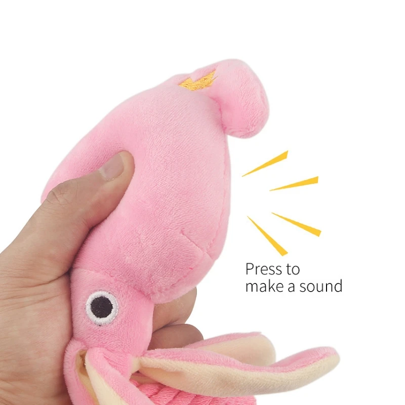 Plush Squid Chew Toy for Dogs 5