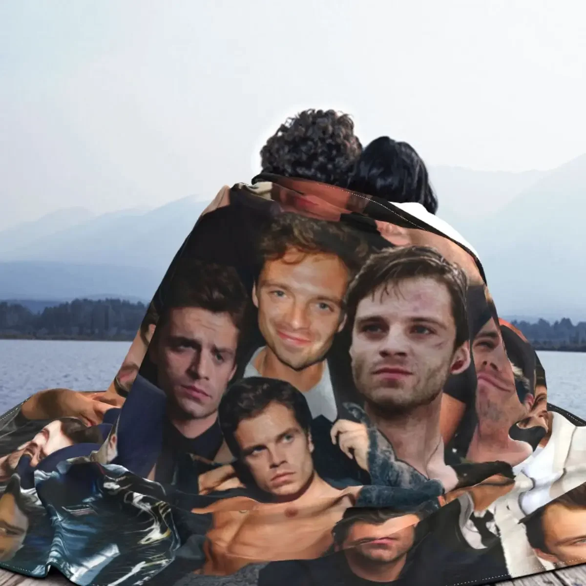 Sebastian Stan Collage Anime Blanket Fleece Textile Decor Breathable Lightweight Throw Blankets for Home Bedroom Quilt 4