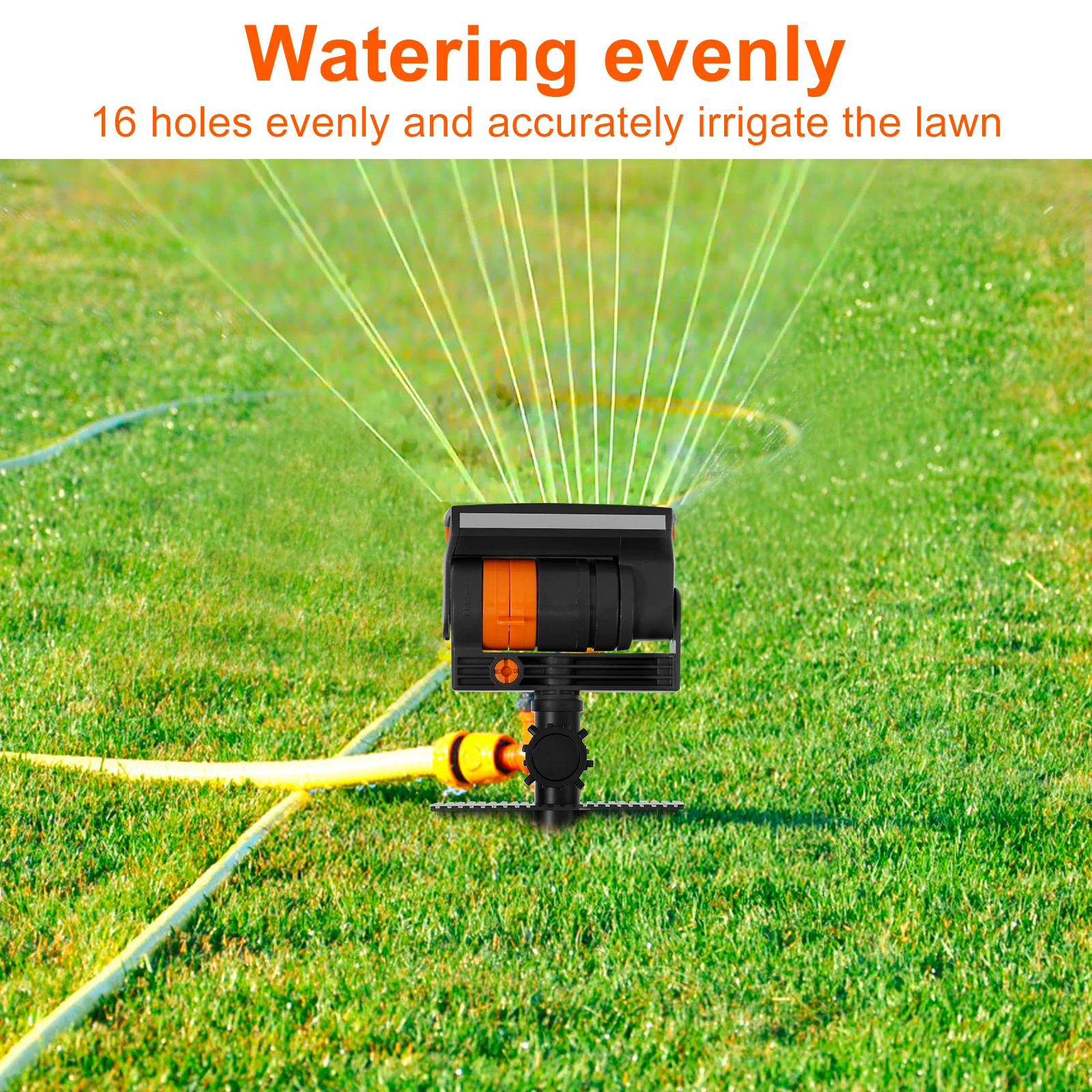 Oscillating Grass Sprinkler ABS 16 Hole Lawn Water Sprinkler with Filter Adjustable Spray Range Garden Water irrigation system