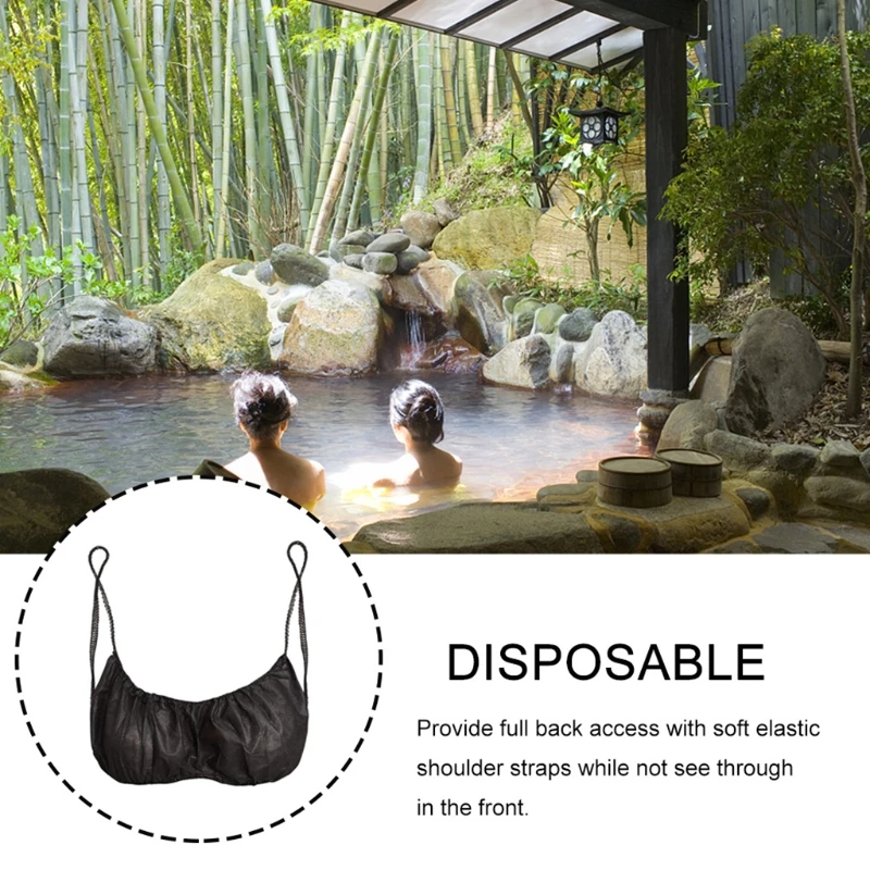 50Pcs Women Disposable Bras Elastic Strap Spa Top Underwear Non-woven Brassieres 2