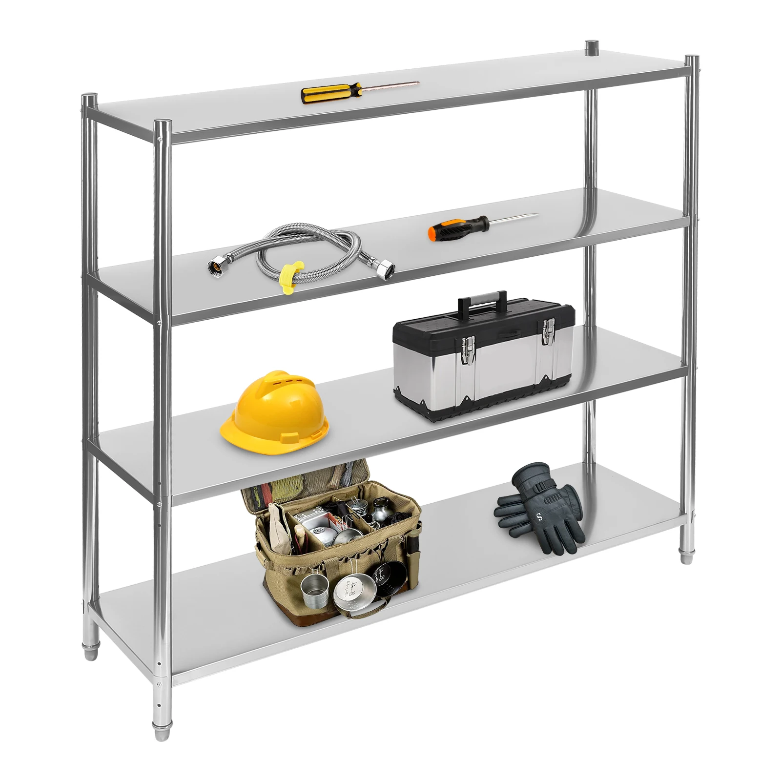 Stainless Steel Shelving 4 Tier Adjustable Shelf Storage Stainless Steel Heavy Duty Shelving