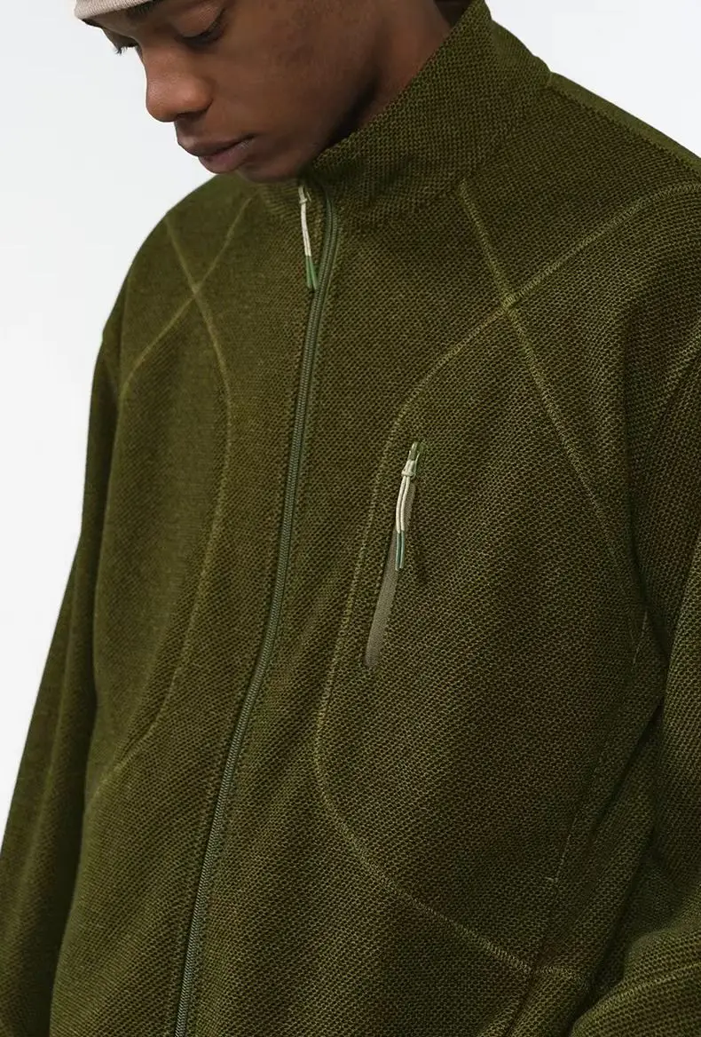 Sianlanhiam 25aw Honeycomb thermal zip-up sweatshirt minimalist urban outdoor gorpcore