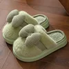 Women Fashion Plush Warm Bows Cotton Slippers Couple Winter New Thick Soft Sole Slides Men Indoor Floor Flat Home Non-slip Shoes 5