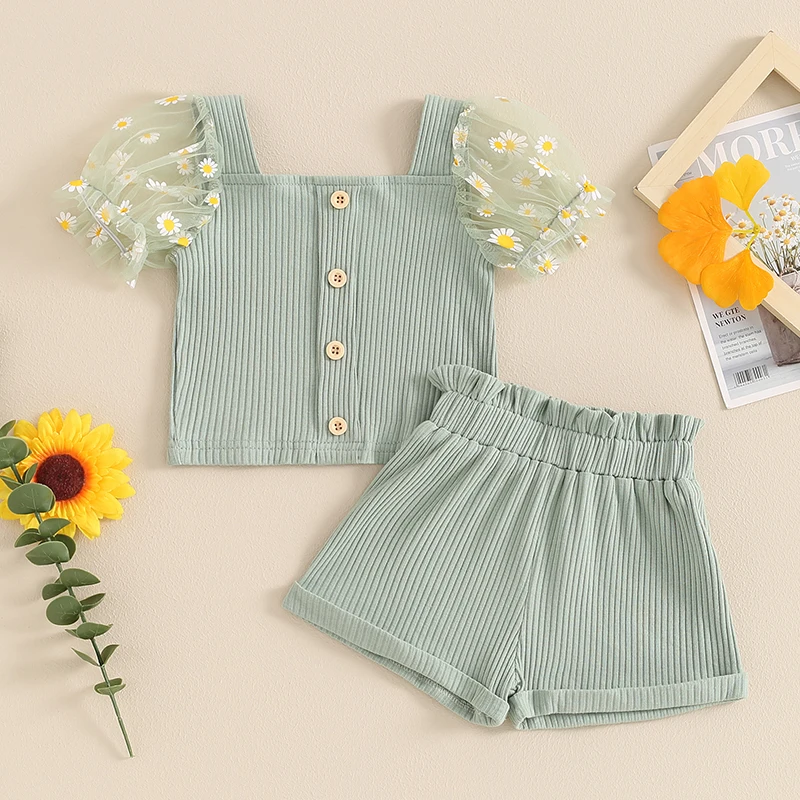 Sunflower Puff Sleeve Set 4