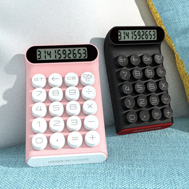 Mechanical Key Button Calculator Cute Student Fashion Personality Personalized Large Lcd Screen Office Calculator School Dual