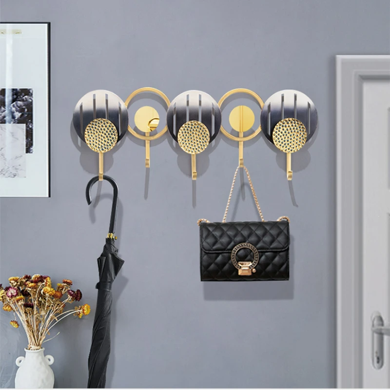 

Ins Nordic Style Stainless Steel Inlaid Hallway Hook Creative Keys Hanger Bedroom Wall Hanging Decor Iron Wall Hooks Decorative