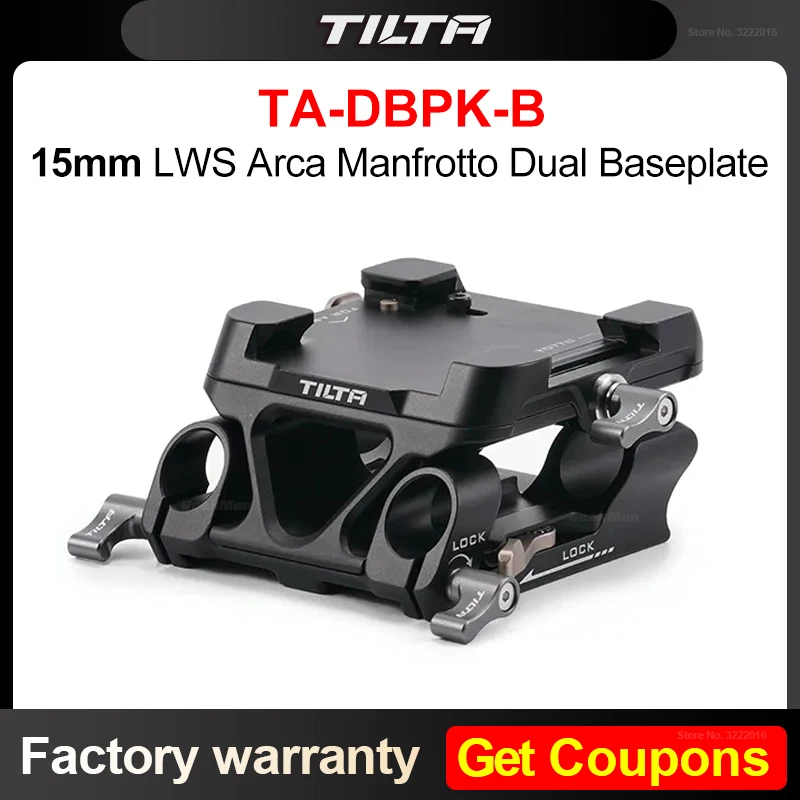 Tilta 15 mm LWS Arca Manfrotto dubbele grondplaat Tilta 15 mm LWS Arca Manfrotto dubbele grondplaat