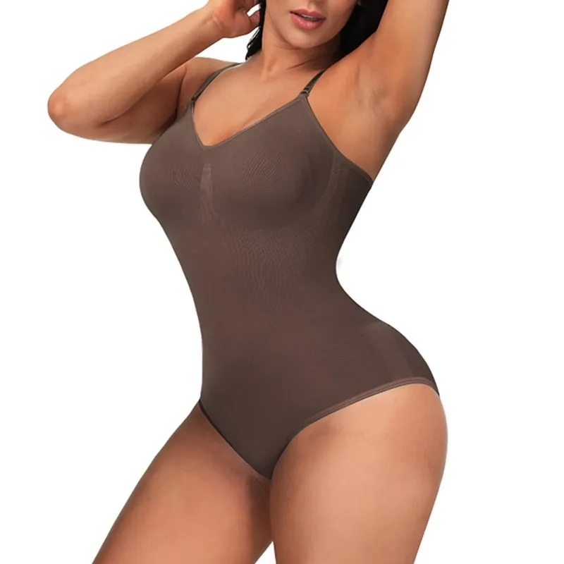 Seamless Shapewear Bodysuit for Women Tummy Control Butt Lifter Body Shaper Invisible Under Dress Slimming Strap Thong Underwear