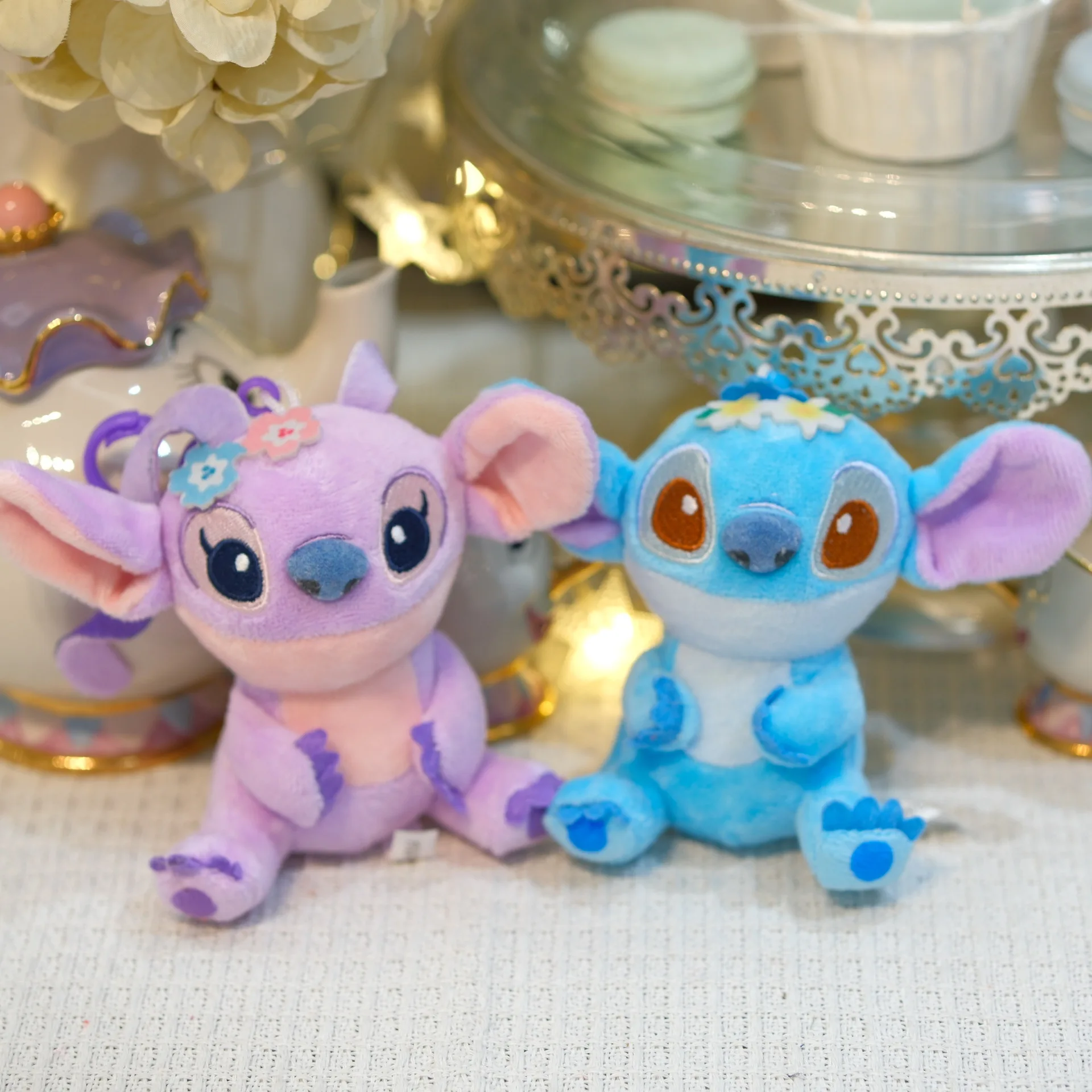 Wholesale 24pcs/lot 4inch hot new styles anime Lilo Stitch Plush keryring Stuffed doll toy keychain gifts 3