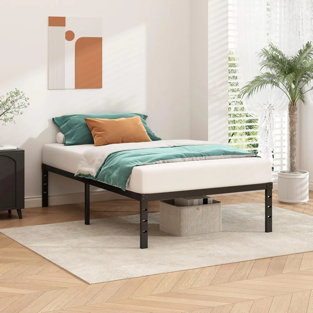 Metal Platform Bed Frame 14 Inch Tall,No Box Spring Needed, Bed with Heavy Duty Strong Support Slats,Easy to Assemble 2