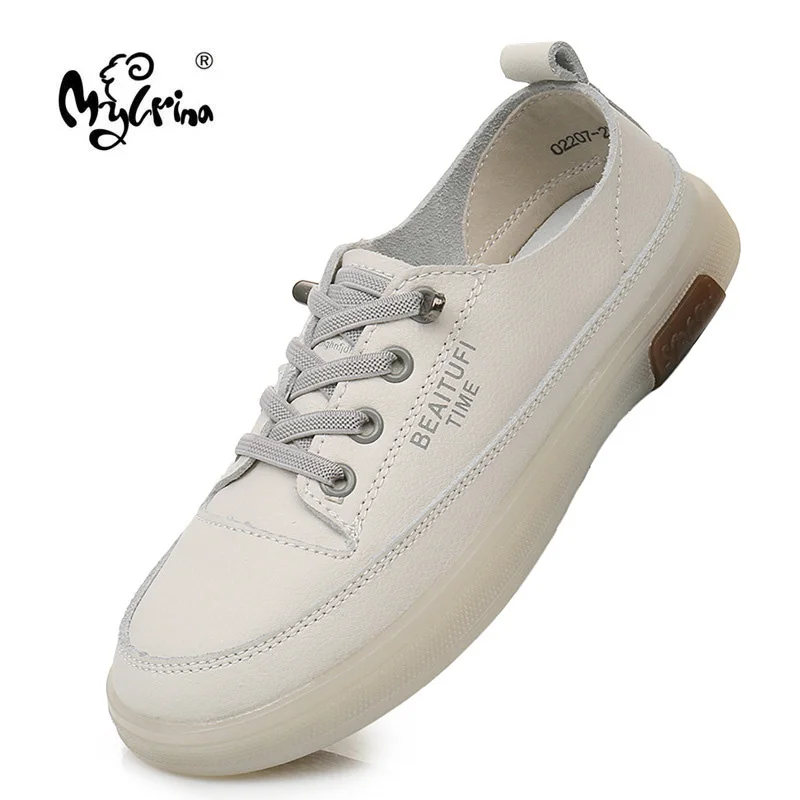 2022 Fashion Women's Vulcanize Shoes Spring Summer New Casual Classic Plus Size Genuine Leather Women White Shoes Sneakers - Cool Sneakers