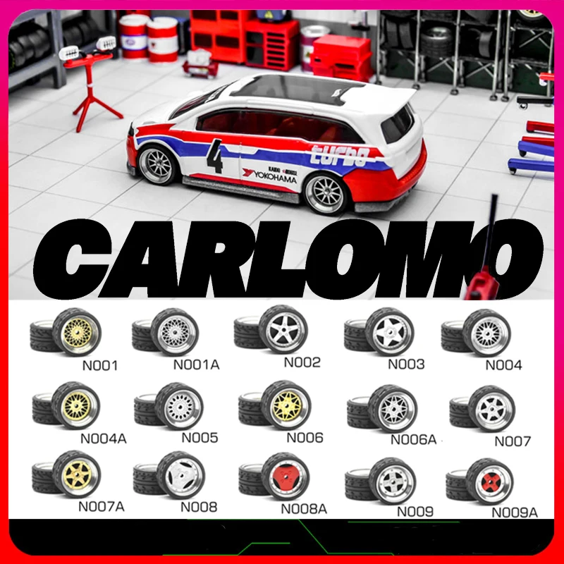 

Carlomo 1/64 Wheels with Rubber Tires N-Class Part2 for Model Car Detail-up Accessories Sets Assembly Rims Hot Wheels
