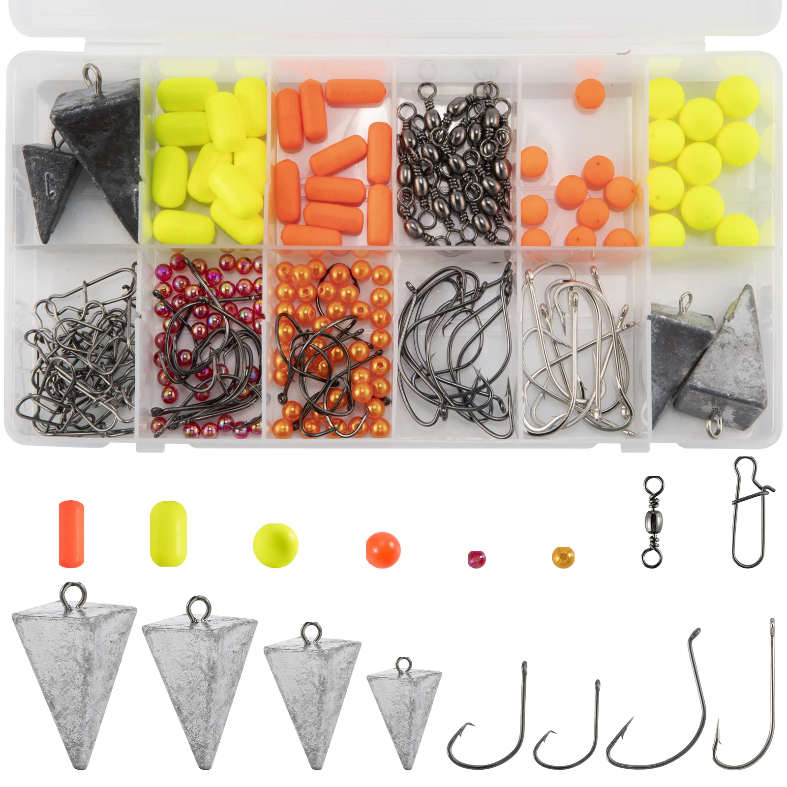204pcs Surf Fishing Rig Making Kit Saltwater Terminal Tackle For