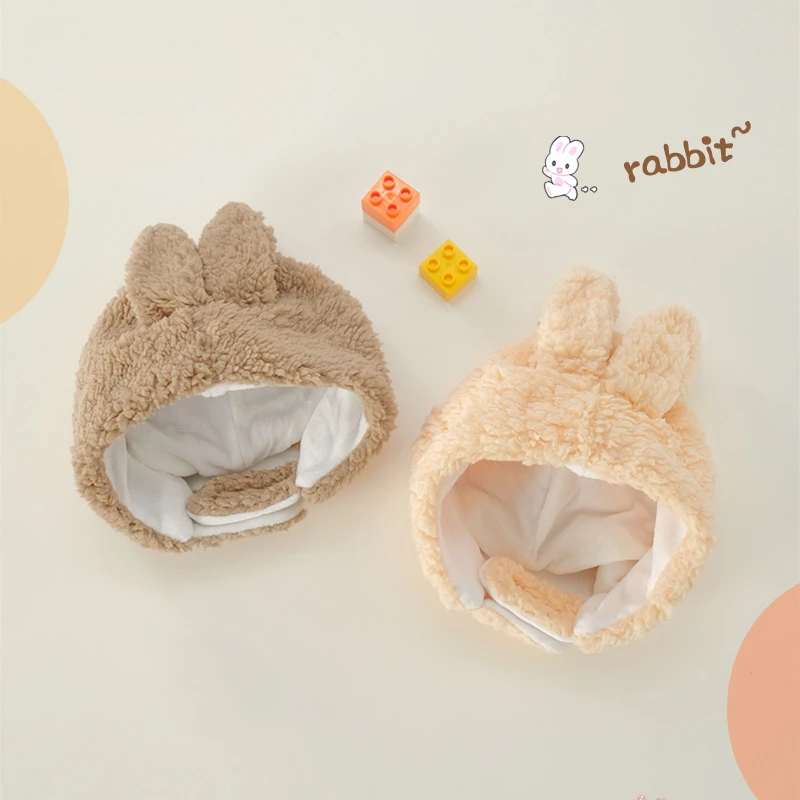 

Милая Шапка-бини с кроличьими ушками на осень и зиму, шапка для защиты ушей для мальчиков и девочек, теплая плюшевая шапка с защитой от холода