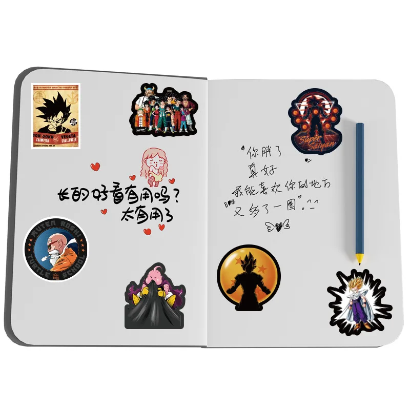 105pcs Anime Sárkány golyós matricák számára Notebook goku decals Gördeszka autó telefont Motorbicikli Vízhatlan esőköpény matrica packs számára gyerekeknek