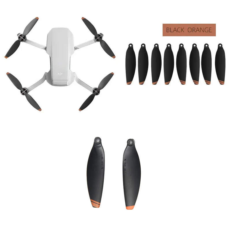 Paire d'hélices de rechange pour DJI Mini 2 et Mini SE, vue détaillée des pales.