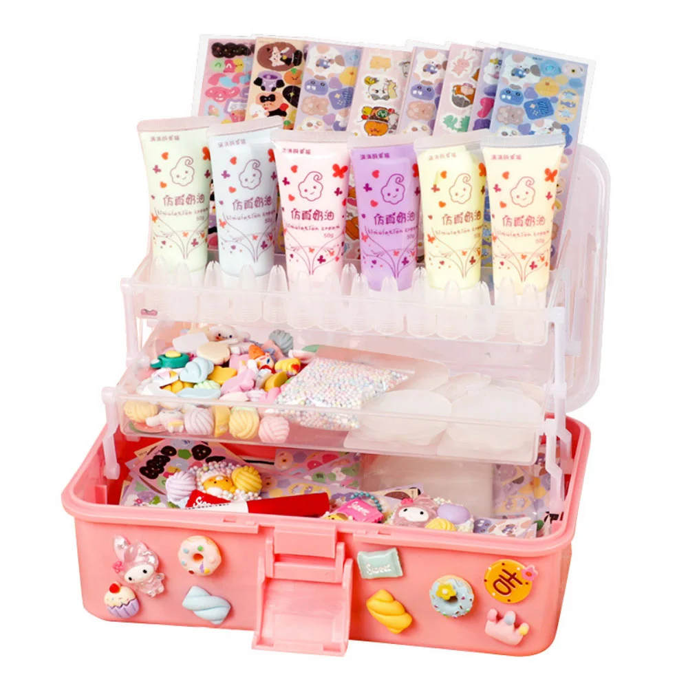 Kawaii DIY 크림 글루 구카 세트, 핸드 원장 재료 팩, 수공예 작품 제작 스티커, diy 재료 장난감, 어린이 선물