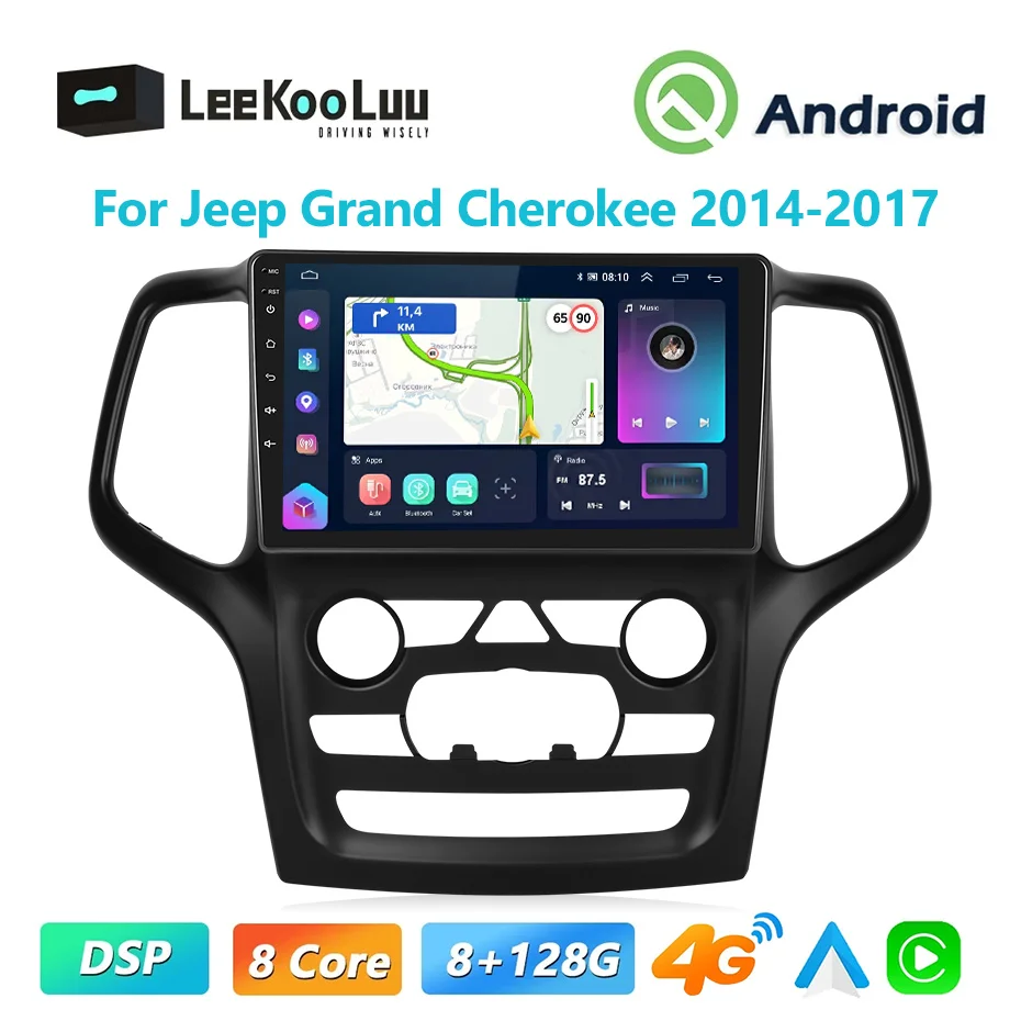 

LeeKooLuu CarPlay Android радио для Jeep Grand Cherokee 2014-2017 Автомобильный мультимедийный видеоплеер 2Din головное устройство 4G Wifi GPS стерео