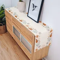 Fall Thanksgiving Pumpkin Maple Leaf Linen Table Runner Holiday Party Decor Farmhouse Kitchen Table Runner Wedding Decorations 4