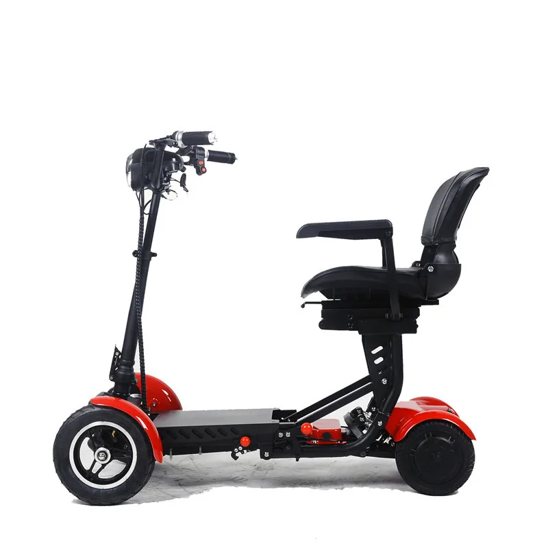 Double Motor All Terrain Foldable Electric Scooter 4 Wheels With Seat Handrail For Adult Elderly Folding