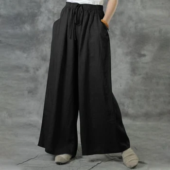 Plus Size High Waist Long Pants | Casual Wide Leg Plus Size Trousers
