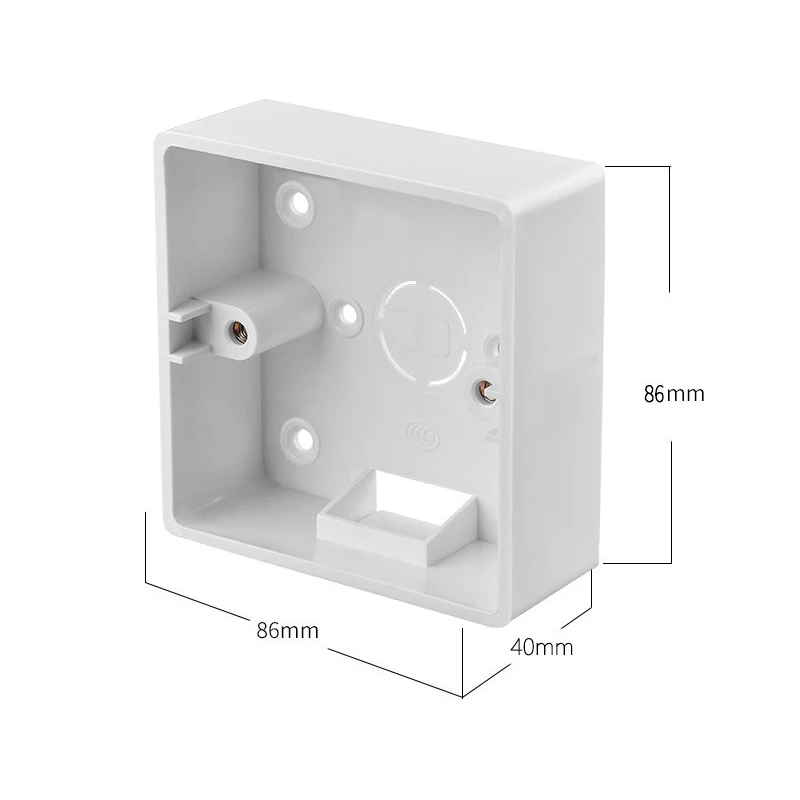 86 Type Square Installation Box Wall External Mounting Switch Box Surface Mounted Plastic Electric Socket Junction Case 1set