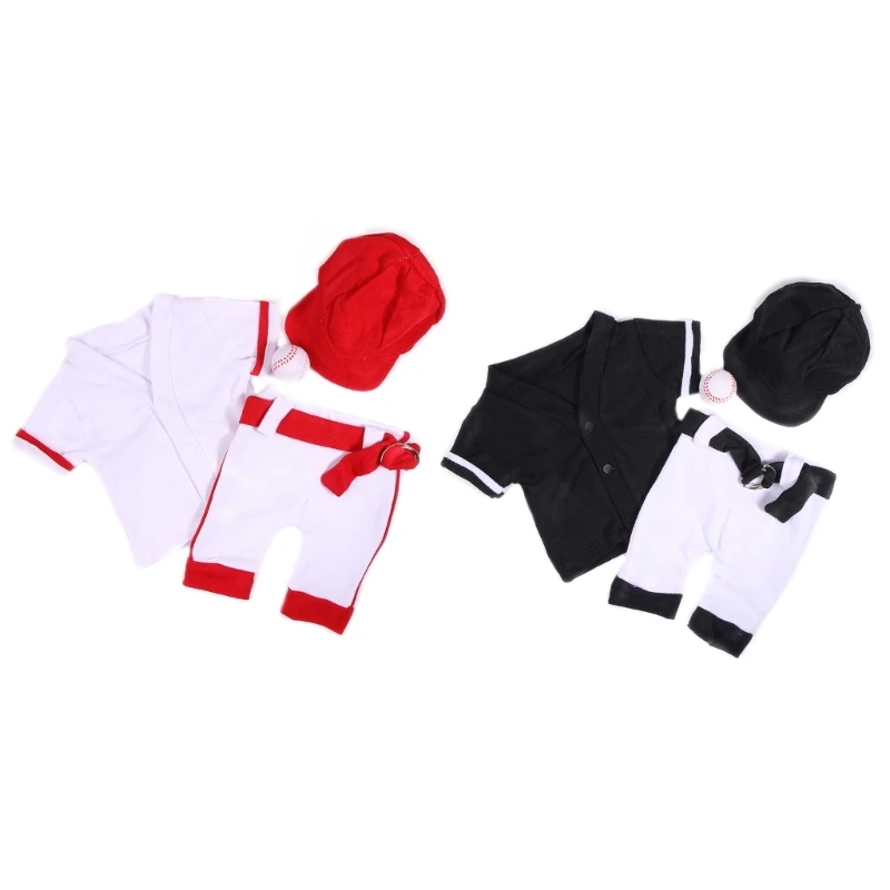 

Newborn Baseball Costume Photography Clothes Baseball Uniform Shirt Hat Pants Photo Props Baby Photo Bodysuit