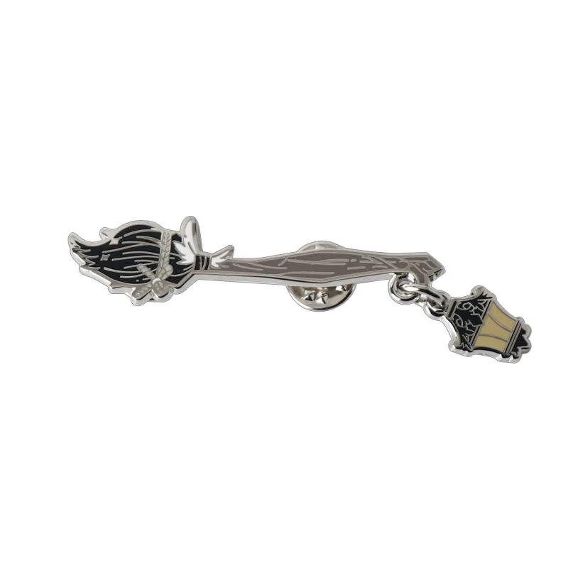 Flying broomstick brooch creative lantern pendant flying magic broomstick badge accessories girl's birthday gift