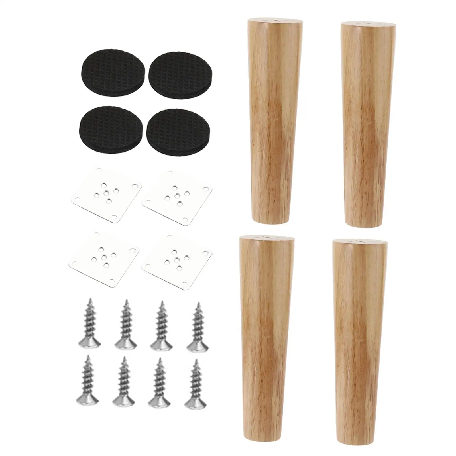 4 Pieces Wood Furniture Legs Support Couch Legs Furniture Feet Accessories for Bookcase TV Stand Table Ottoman NightStand