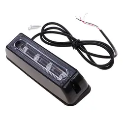 4LED Car Emergency Strobe Lights Vehicle Front Grille Warning Light Bar Police Hazard Caution Flashing Signal Lamp Beacon 12~24V