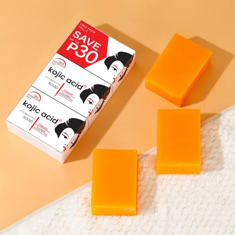 Handmade Kojic Acid Brighten Soap Women Dark Skin Melasma Remover Soap Deep Cleansing Hand Body Brightening Soap For Underarm