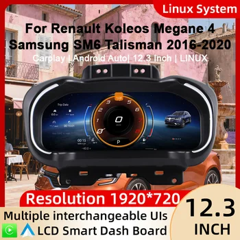 Grupo de instrumentos digitales para Renault Koleos Megane 4 Samsung SM6 Talisman 2016-2020 velocímetro 12,3 'LCD Carplay Android Auto 1