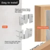 1Pair Flush Mount Brackets, Headboard Wall Fixing Brackets Wall Mount Interlocking Z Clip Hook for Pictures Mirrors Frames Hang 2