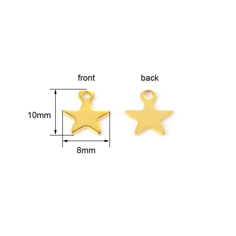 Stainless Steel Small Star Pendant Flat Charms 20pcs for DIY Jewelry Making Necklace Decoration Bracelet End Tail Charm stainless steel charms,star charms,jewelry charms,fashion jewelry accessories