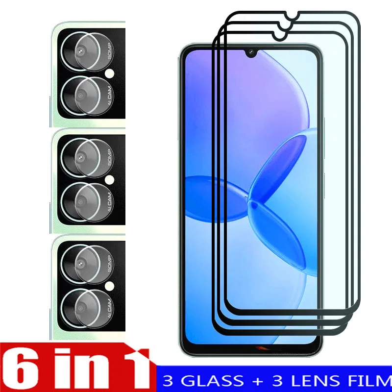 Vetro Temperato 6 In1Per Redmi 13R 13C 5G Proteggi Schermo 9H Antigraffio Per Redmi 13R 13C 5G Soft Camera Film