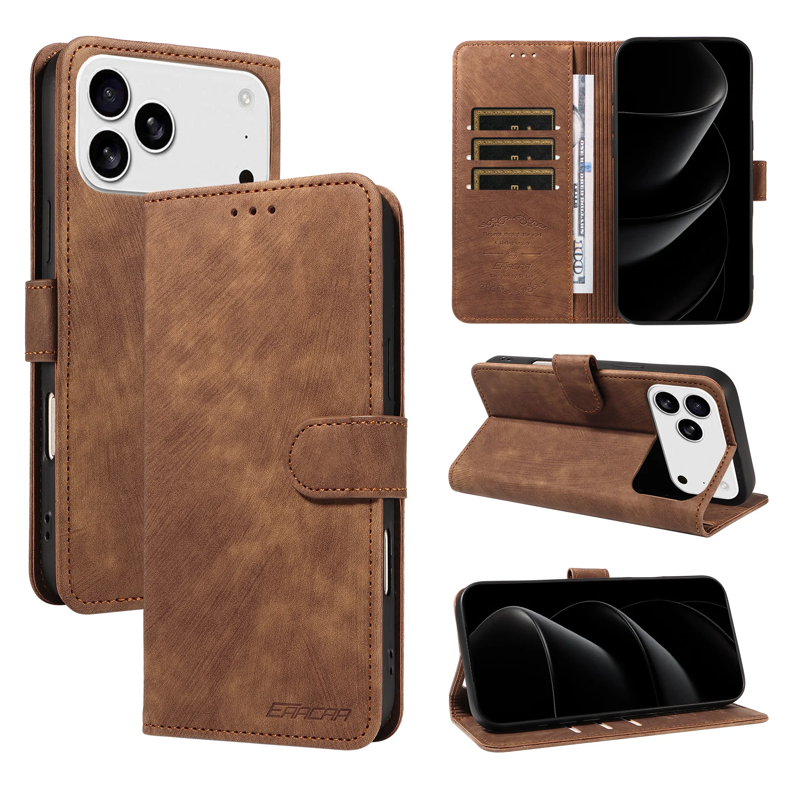 Premium TPU Leather Phone Case with Card Slot, Stand, and Wallet Function – Shockproof Protection Cover