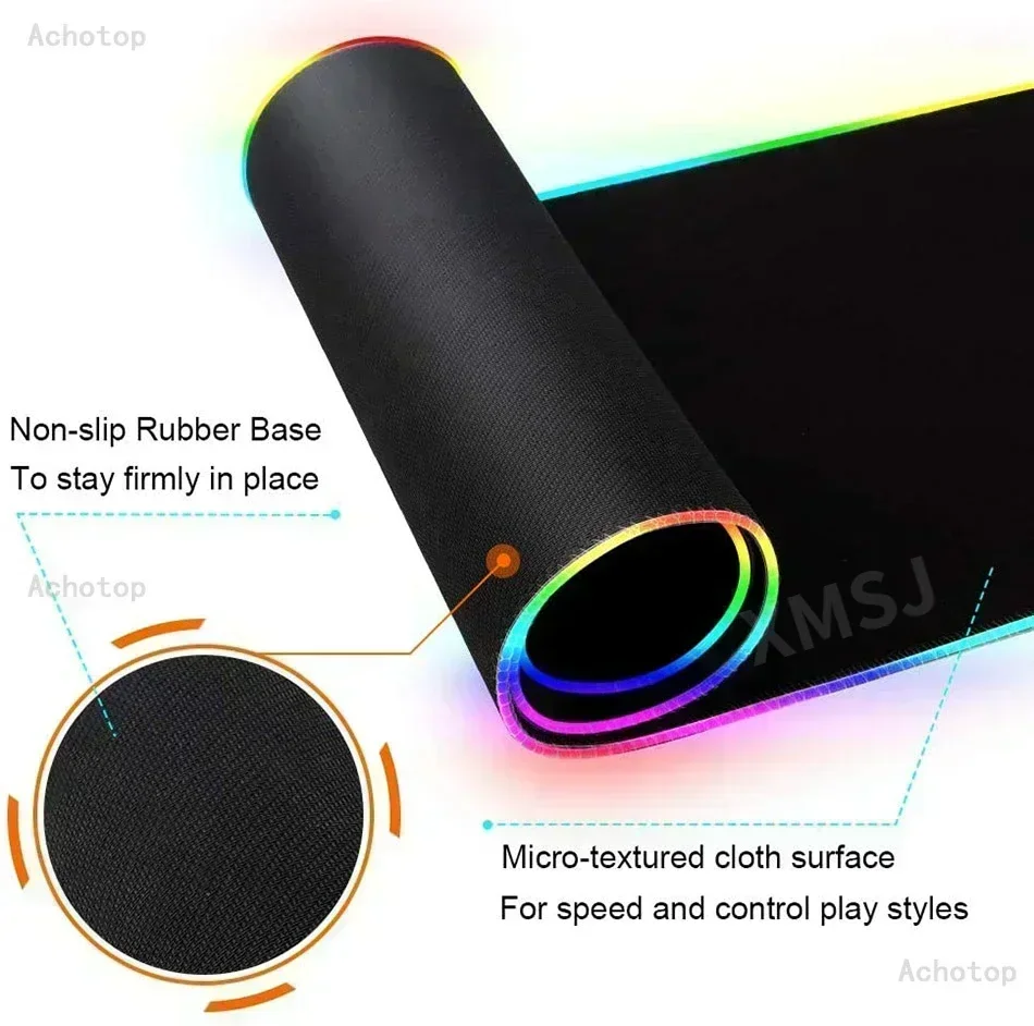 DIY Custom RGB Mouse Pad Anime Logo Gaming LED PC Gamer Accessories Color Glow Custom Personalized Mousepad Desk Mat gaming mousepad,mouse pad,computer desk mat