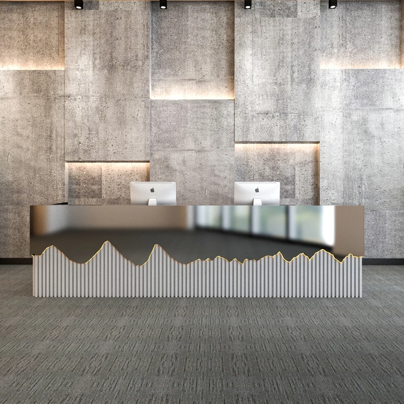 Furniture for Stores Hairdressing Reception Counter Table Spa Front Desk Clothes Church Acrylic Lectern Muebles Salon Black