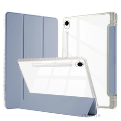 Sleek PU Leather Tablet Case with Pencil Holder for Tab S7 Fe 12.4inch (Gray Blue)